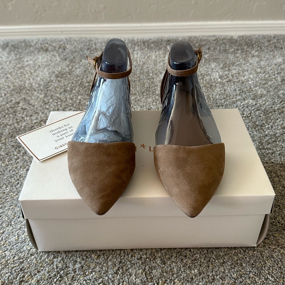 Gibson Latimer Camila Suede Flats Tan/Gray